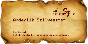 Anderlik Szilveszter névjegykártya